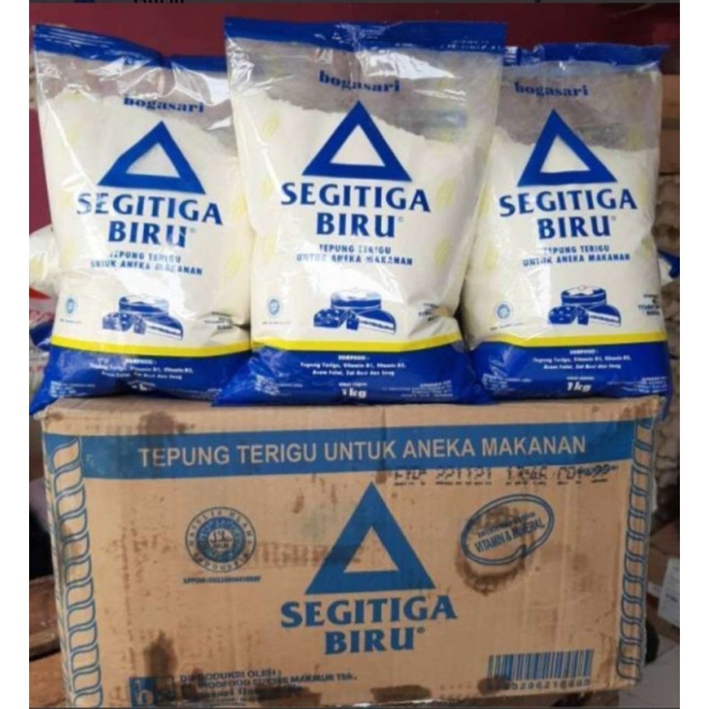 AAA - TEPUNG TERIGU SEGITIGA BIRU 1KG – 1 KARTON