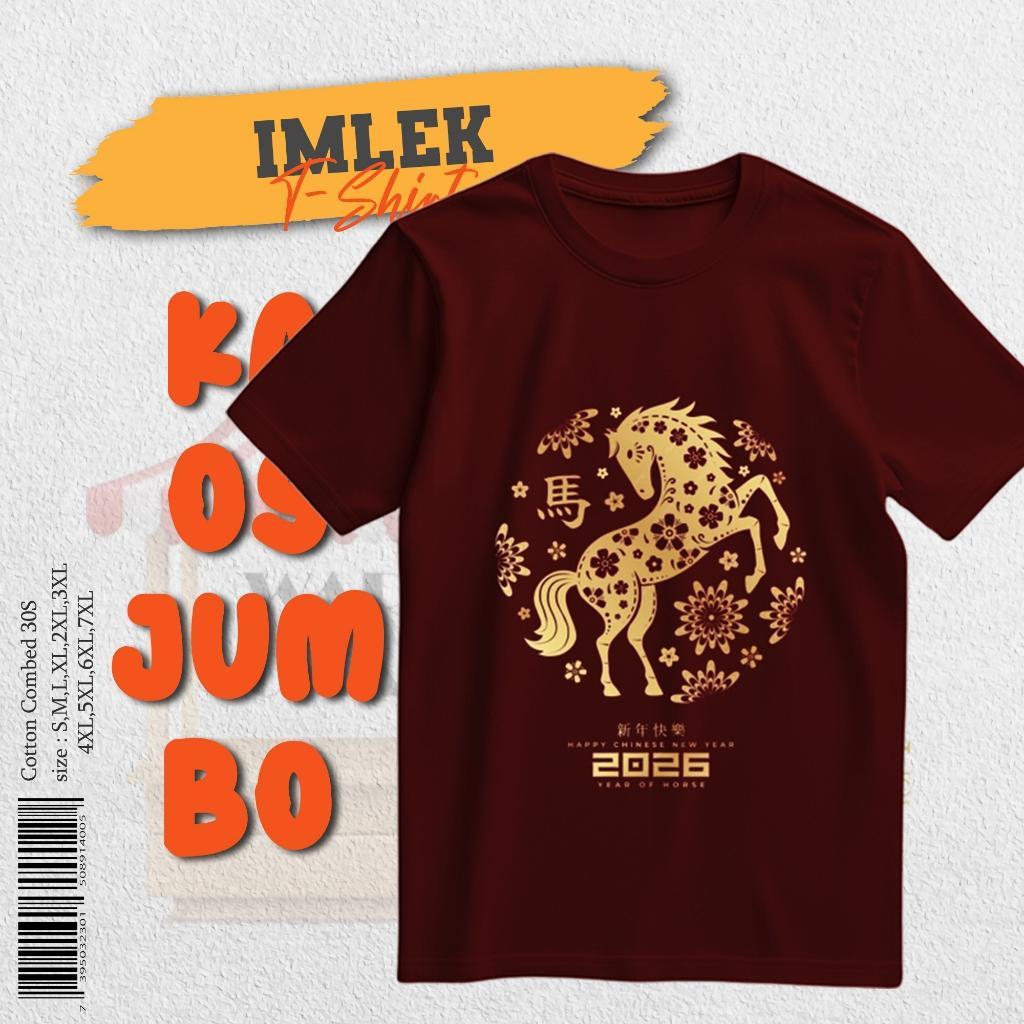 Baju Kaos Imlek Couple Keluarga 2026 Pria Wanita Dewasa Remaja Jumbo