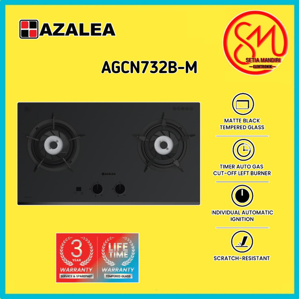 AZALEA KOMPOR TANAM BUILT IN HOB AGCN733B-M (3Tungku) / AGCN732B-M (2Tungku)