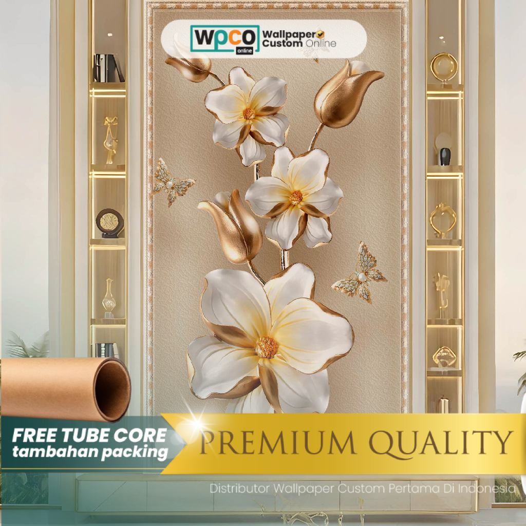 Stiker Dinding - Stiker Dinding Bunga 3D - Stiker Dinding Motif Bunga 3D - Stiker Dinding Gambar Bun