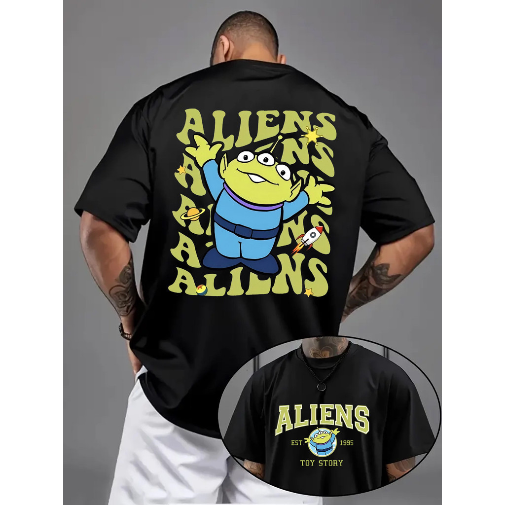 Kaos Grafis Alien Toy Story Disney untuk Pria - Cetakan Belakang "ALIENS ARE Aliens TOP SECRET", Kao