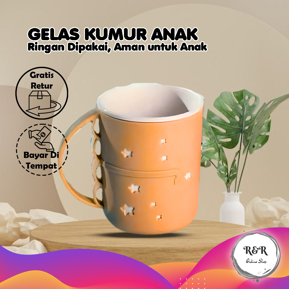 Gelas Minum Bahan Plastik Gelas Minum Aesthetic Motif Bintang Cocok untuk Kopi Teh atau Susu Gelas M