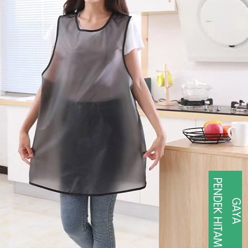 Elle Ruffle Apron Gaya Korea Linen X Strap Apron Celemek Masak Renda