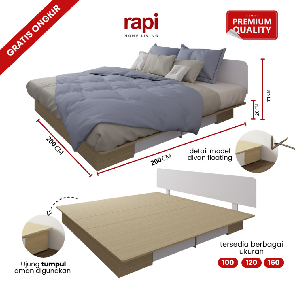 RAPI - CAMILLE BD200 Dipan / DIVAN / Tempat Tidur dengan Laci Penyimpanan / Divan 200 / Dipan Laci /