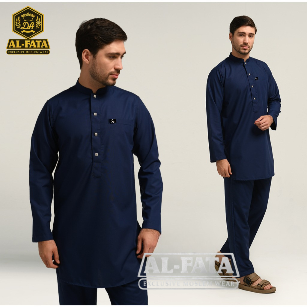 Baju Koko Jubah Muslim Alfata Kurta Pakistan Pria Dewasa Lengan Panjang - Kurta Othman