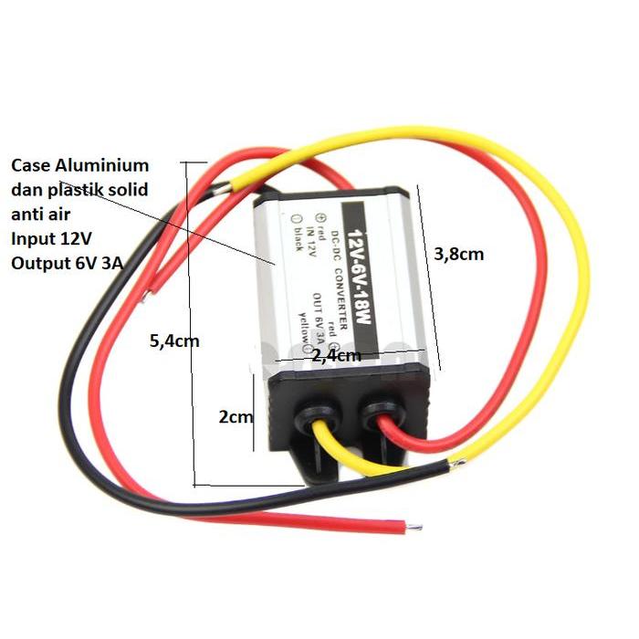 Step Down DC 12v ke 6v 3A konversi volt penurun volt DC waterproof - 12V-5V