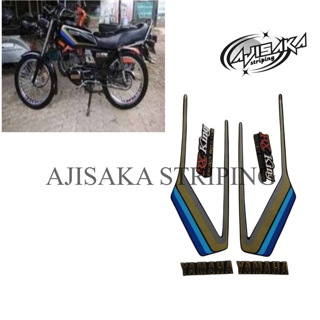 striping list body stiker yamaha rx king tahun 1990  hitam full set  kualitas terbaik ter murah orig