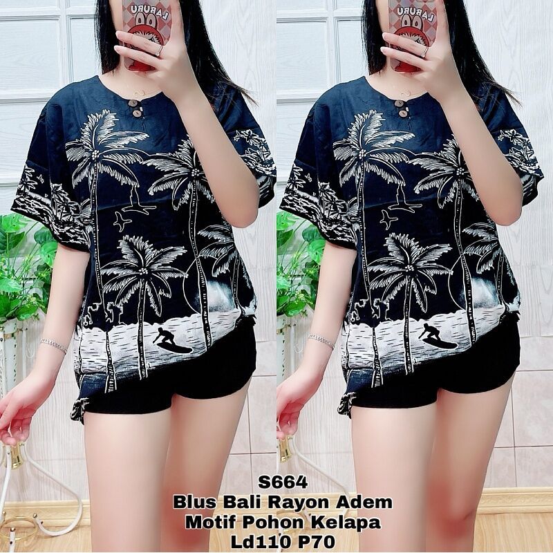 Hjf - KAOS KATUN WANITA PRIA UNISEX MOTIF BATIK / ATASAN WANITA PRIA BALI