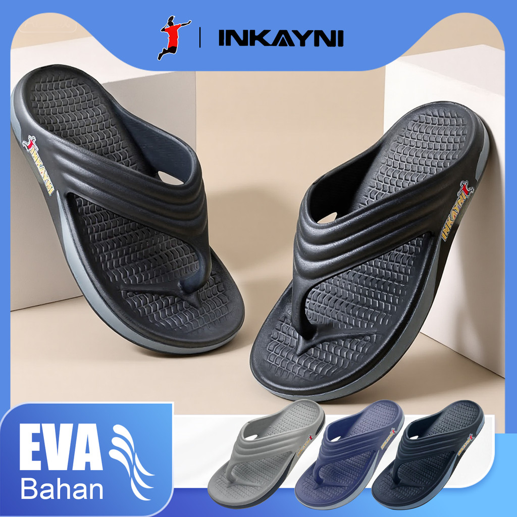 INKAYNI Sandal Jepit Swallow Pria Sandal Pria EVA tebal Karet elastis Empuk Anti Slip Size 40-45 Fli