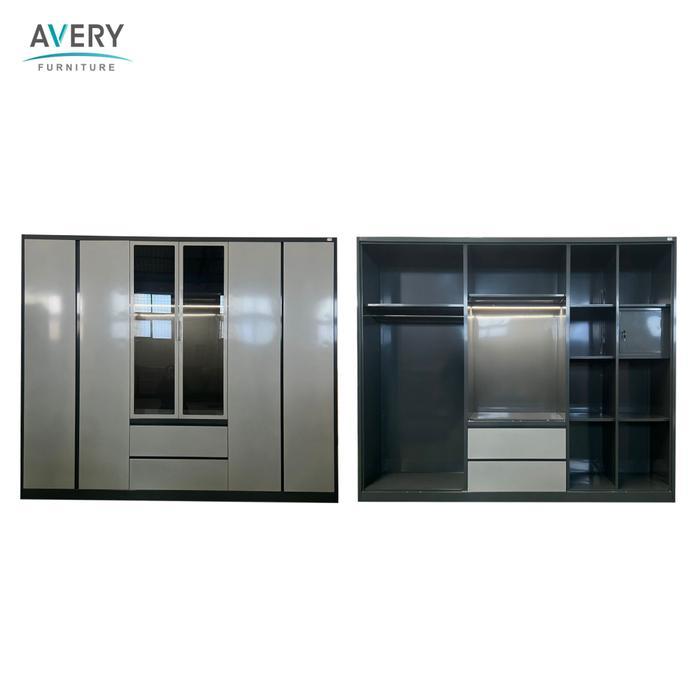 PROMO GASPOLL Avery - HM 240 RYKER - Lemari Pakaian Besi 6 Pintu Swing 2 Laci