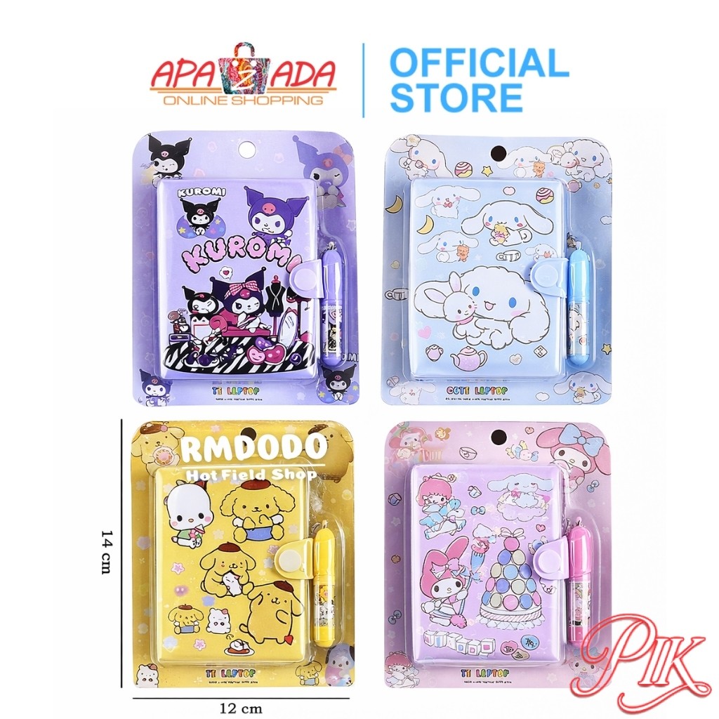 Buku Tulis Mini Sanrio + Pena / Notebook Diary Kecil Karakter / Minibook E-001