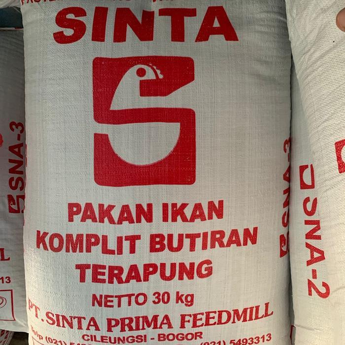 Repack Pakan Ikan Tawar Lele Ikan Mas Ikan Nila Sinta SNA-3 Protein 32% - 1/2 Kg kmasan 500 gr