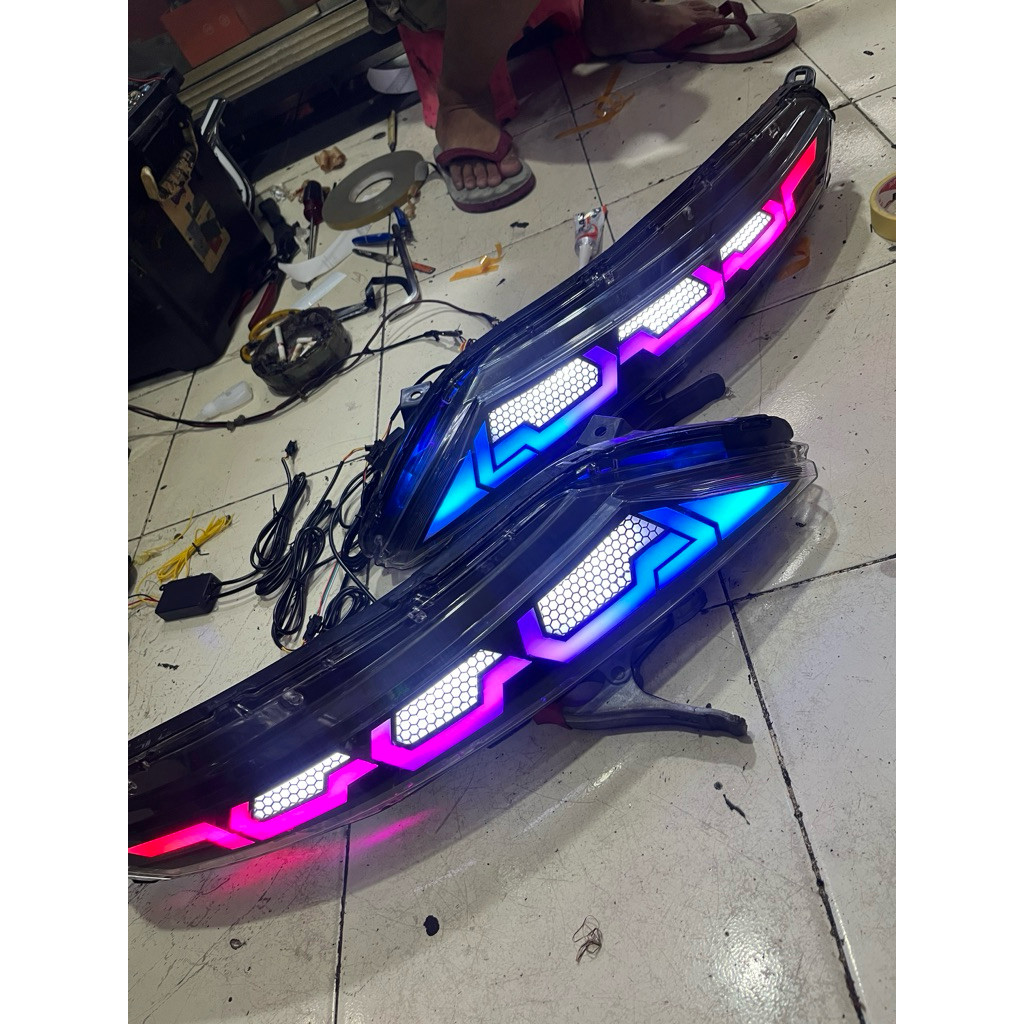 lampu drl xpander rgb smart android custom dan non rgb