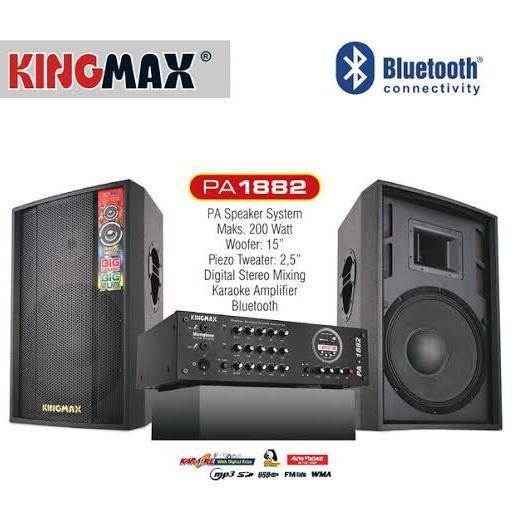 KINGMAX PA1882 PA 1882 SPEAKER AKTIF + AMPLIFIER 15 inch USB KARAOKE FM RADIO