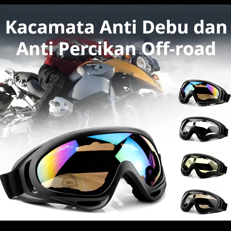 Kacamata Motocross/Kacamata Anti Debu Dan Cipratan/Kacamata Berkendara Motor/Kacamata Motor Sport / 