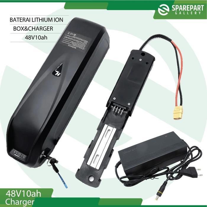Aki Baterai Lithium Ion 48v10Ah dan charger sepeda listrik - 48V10AH