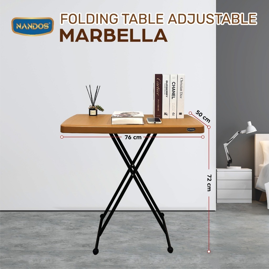 Naiba - Nandos Meja Lipat Marbela Folding Table Adjustable