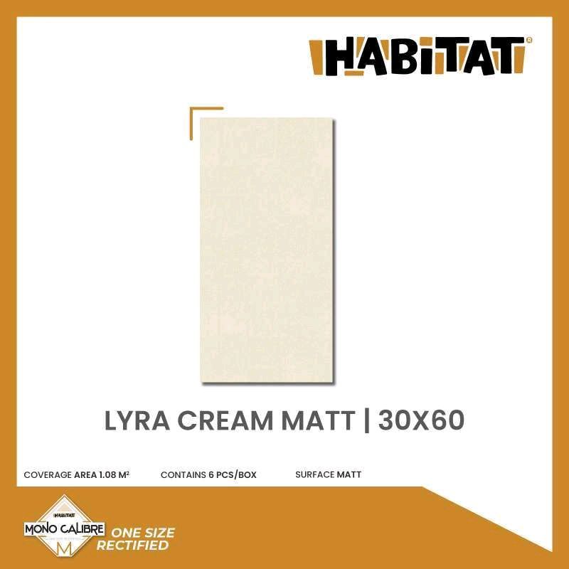 Keramik Cutting Dinding 30x60 Lyra Cream Matte | Doff | Unpolish Product Habitat