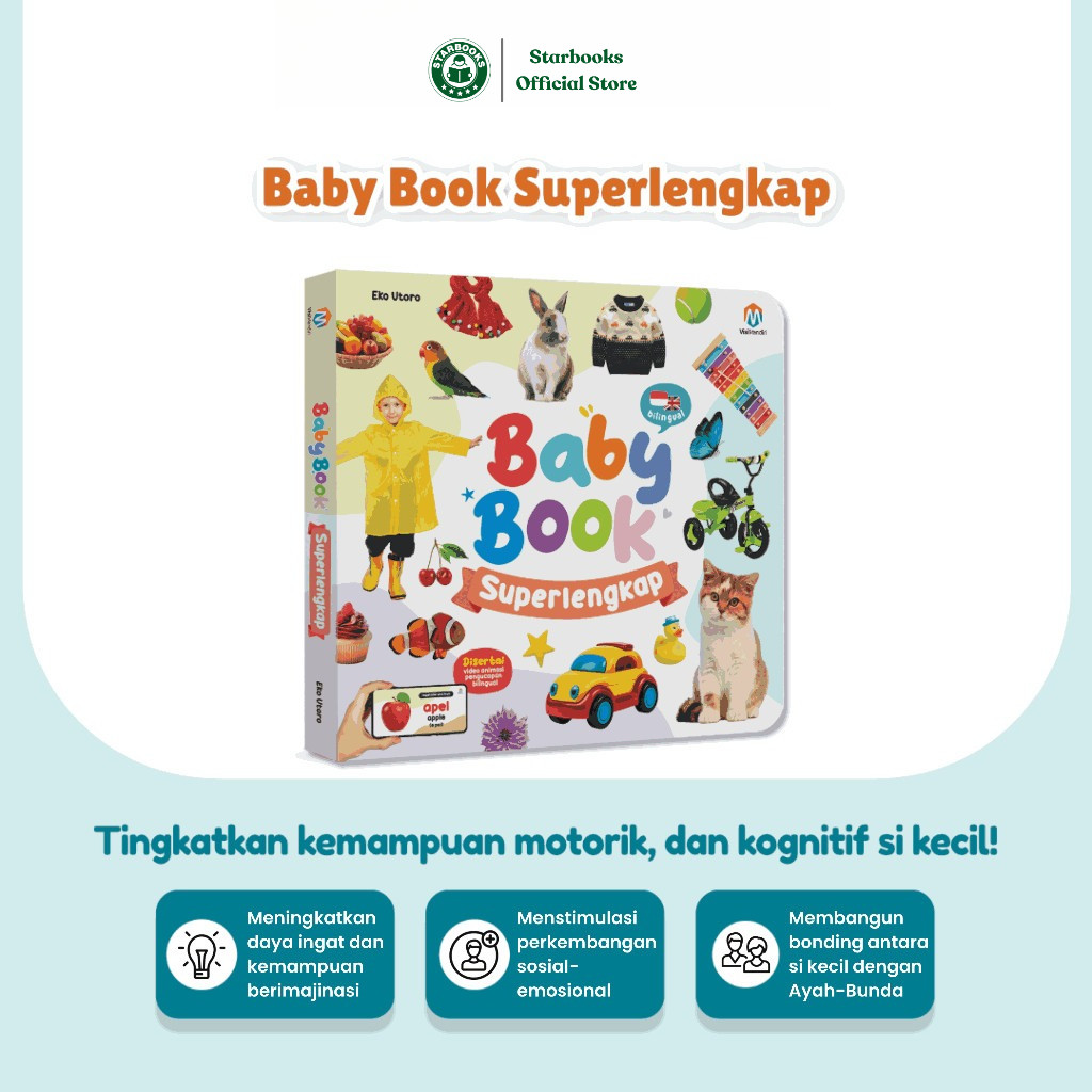 Ziyadbooks - Boardbook Baby Book Superlengkap - Buku Bayi Usia 0+ Tebal Berwarna