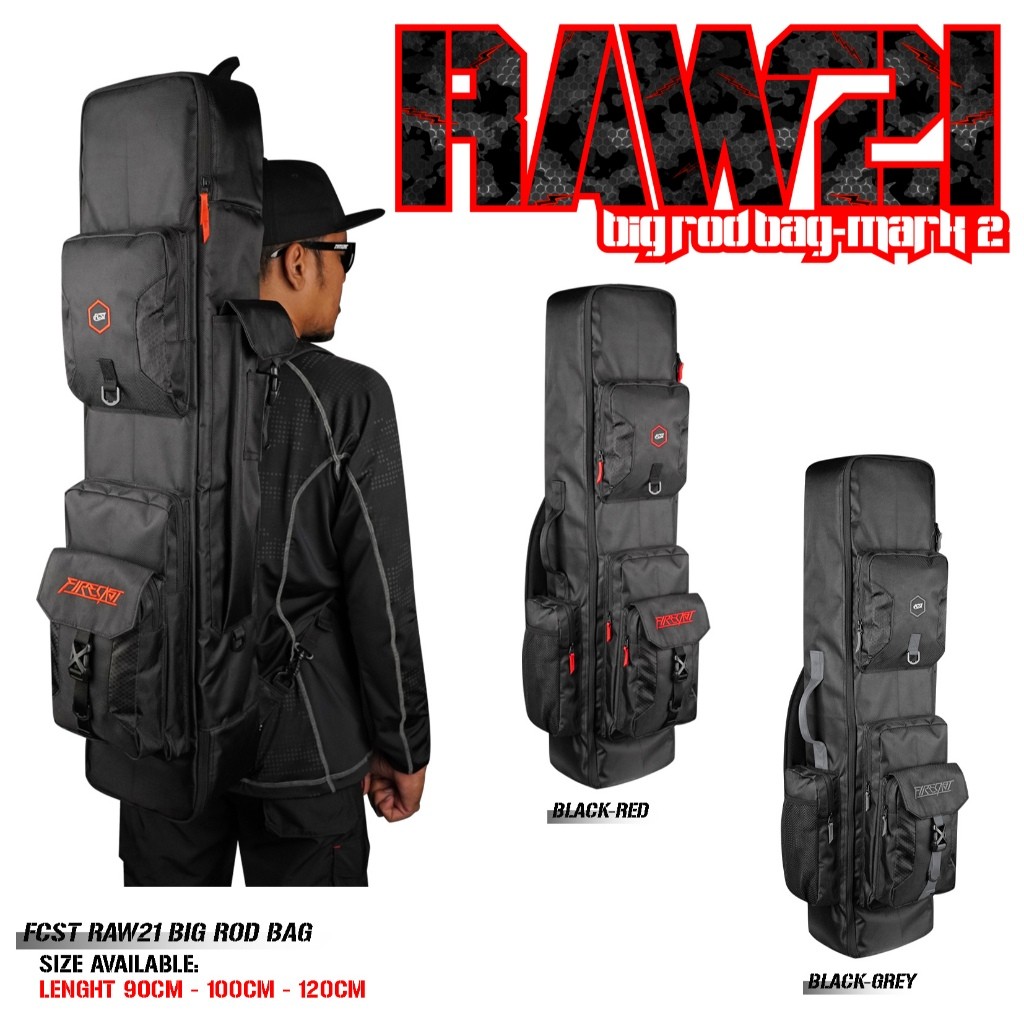 READY Firecast | Tas Pancing | Tas Joran Pancing Besar | Raw21 Big Rod Bag Panjang 100 & 120 Cm