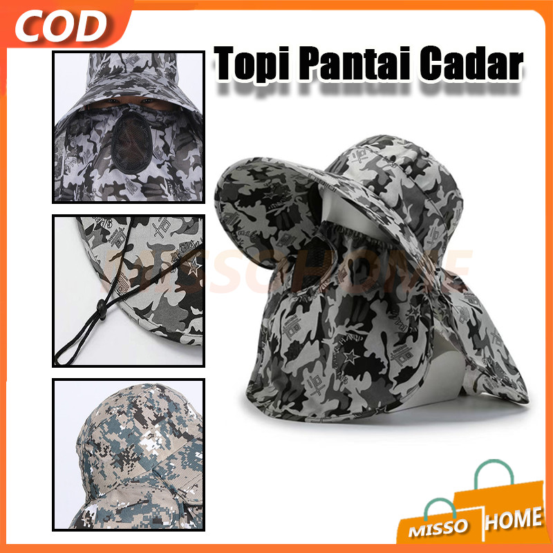Topi Visor Cadar pria Anti UV Lebar/Topi Sawah Anti UV/Topi Visor Lipat Anti UV Lebar
