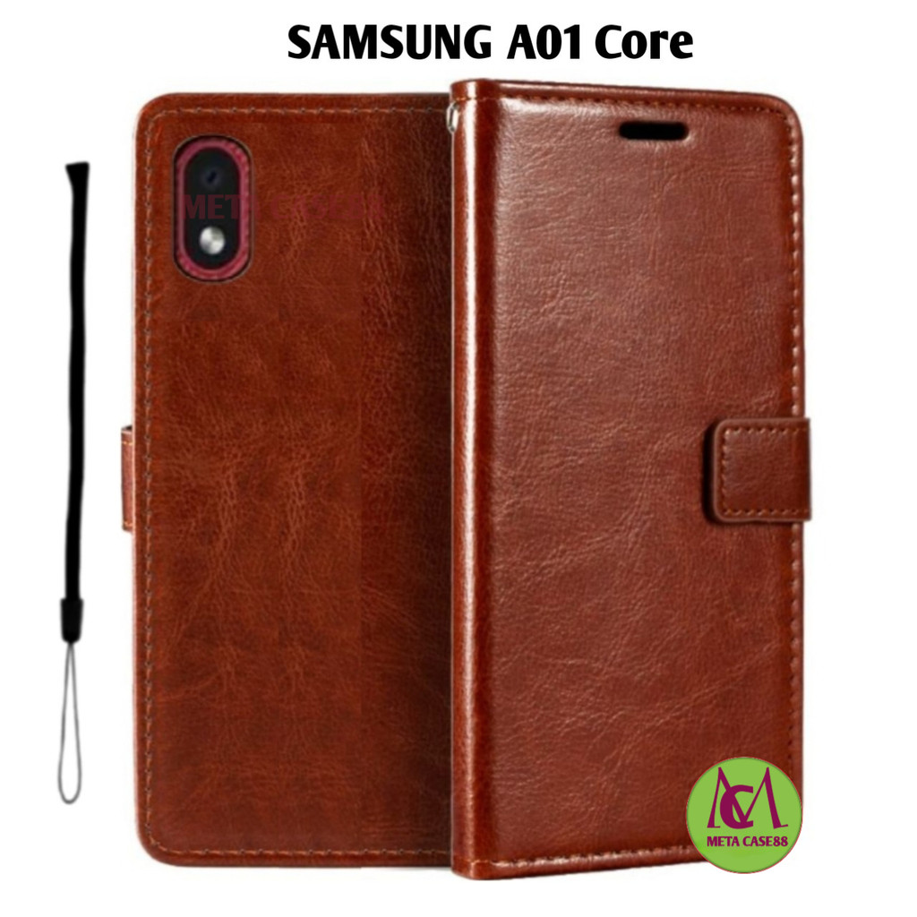 CASE FLIP COVER SAMSUNG A01 CORE SARUNG HP DOMPET KULIT