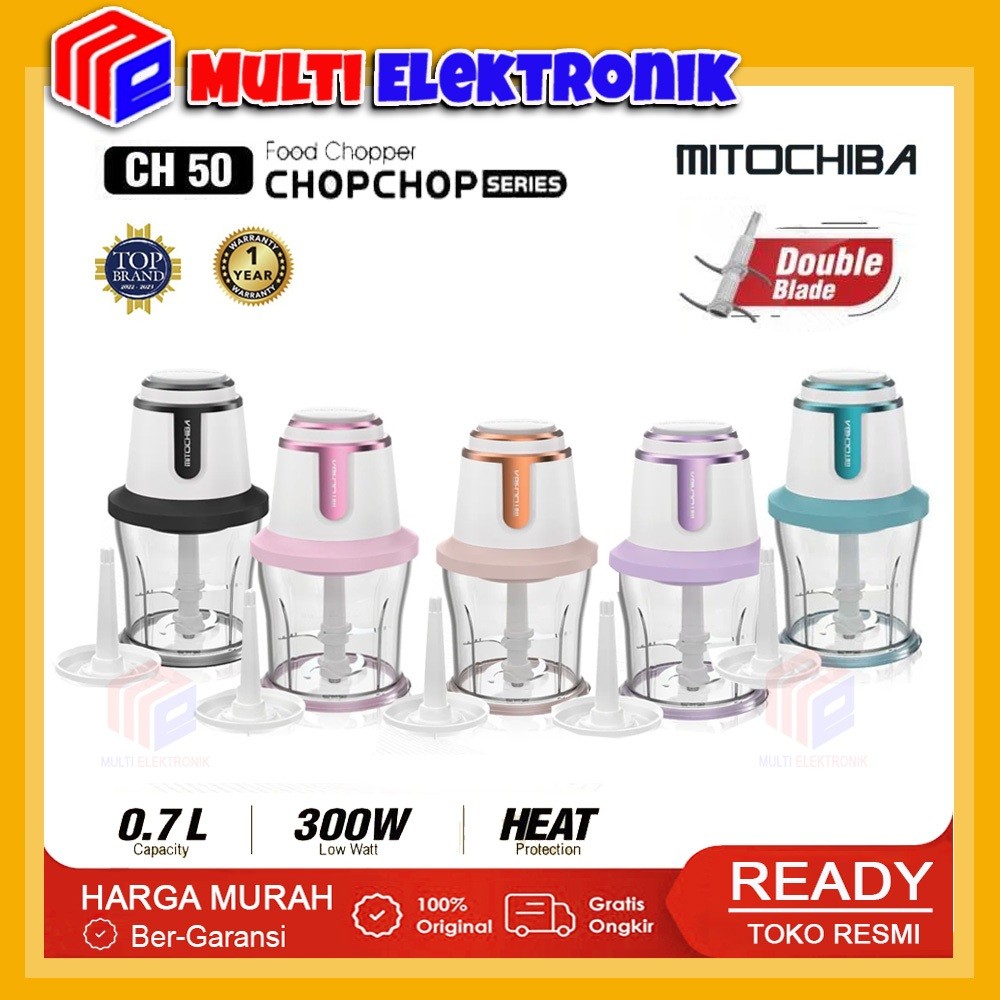MITOCHIBA CH-50 Chopper Mini Daging Buah Sayur 0.7L – 2 Mata Pisau – Blender Multifungsi Bergaransi 