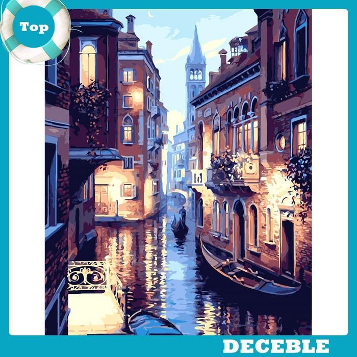 (JW) 30x40cm Venice DIY Paint By Numbers Oil Painting Kit Canvas