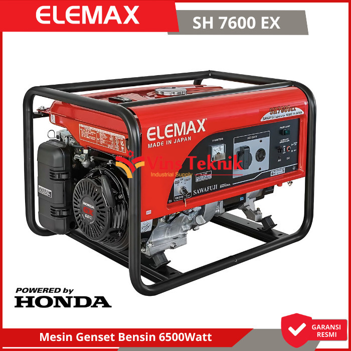 ELEMAX SH 7600 EX Mesin Genset Listrik Bensin Generator 6500Watt 6.5KVA SH7600EX