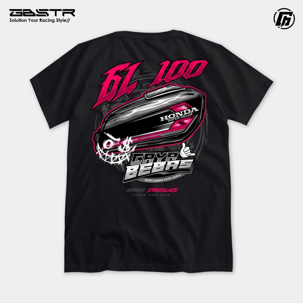Kaos Racing GL 100 I GL Gaya Bebas - Kaos GL 100 GL Cepek Herex Baju Distro Honda Syndicate