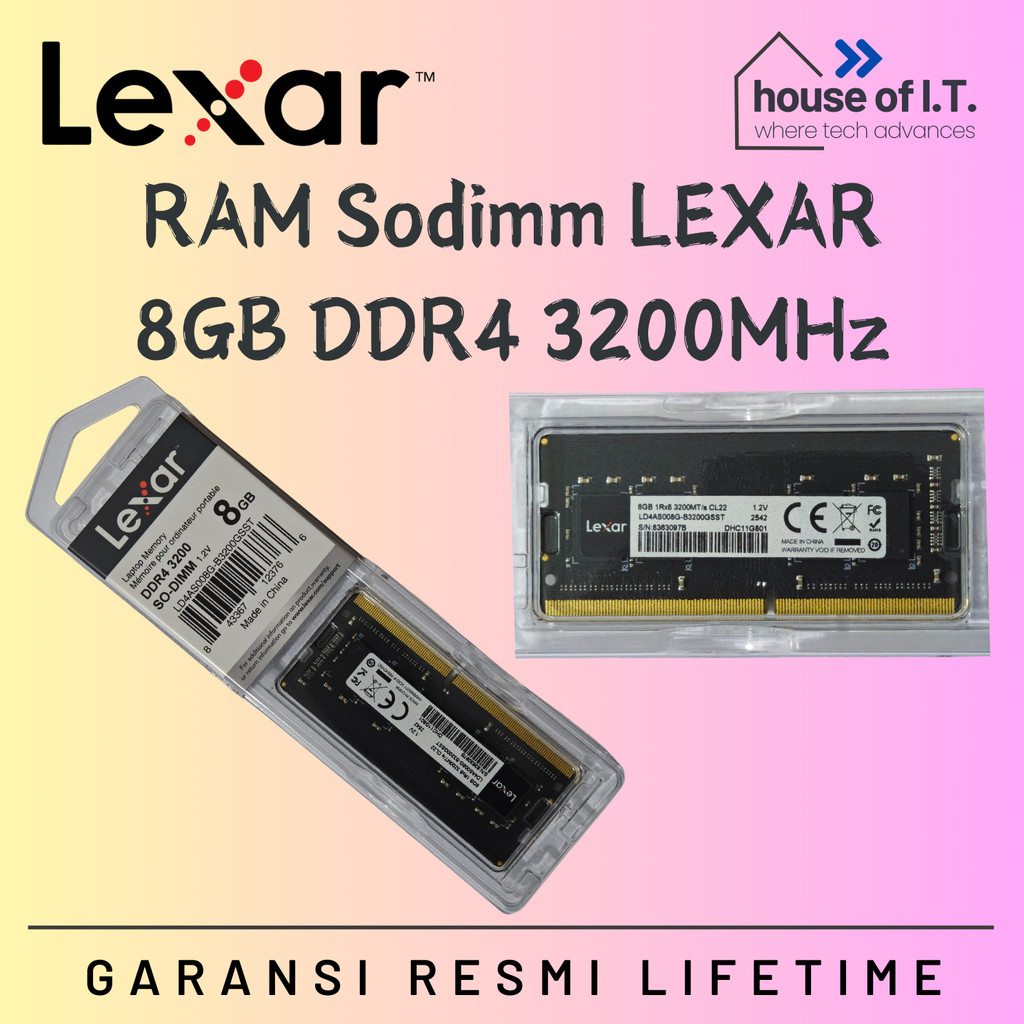 RAM SODIMM LEXAR 8GB DDR4 3200MHz - RAM Laptop 8GB DDR4
