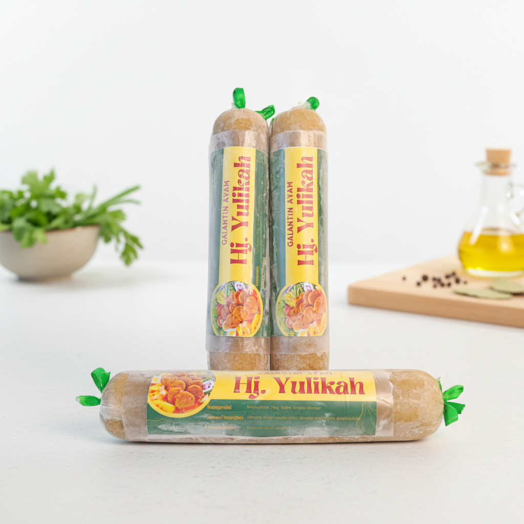 Makanan frozen food Galantin Ayam merk Hj.Yulikah Praktis dan enak Oleh oleh Khas Cocok Untuk MPASI