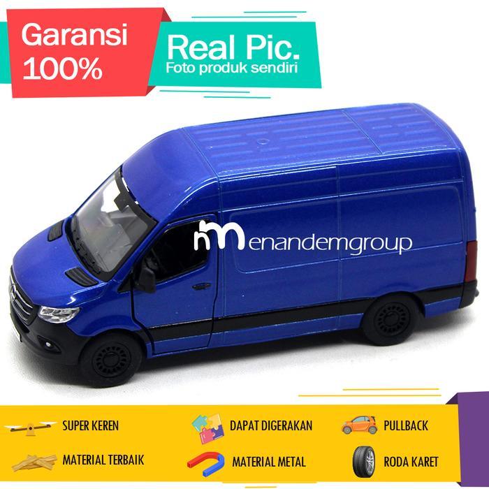 Diecast Miniatur Mainan Mobil Blind Van Grand Max Mercedes Benz Sprinter Besi Metal Buka Pintu - Bir