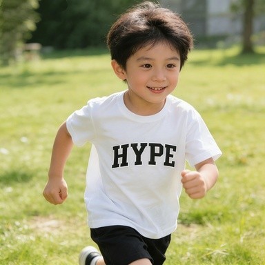 Cetakan pola huruf HYPE minimalis ala Korea pakaian anak baju anak perempuan baju anak laki laki baj