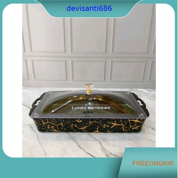 Tempat/wadah Kue Persegi Panjang Fiorenza Marbel