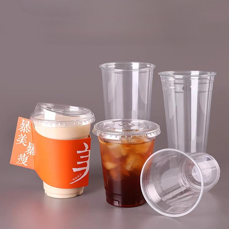 [50pcs]Gelas Plastik 14oz 16oz 24oz cup diameter 90mm+Tutup / Gelas Plastik Tebal /Gelas PP Bening/P