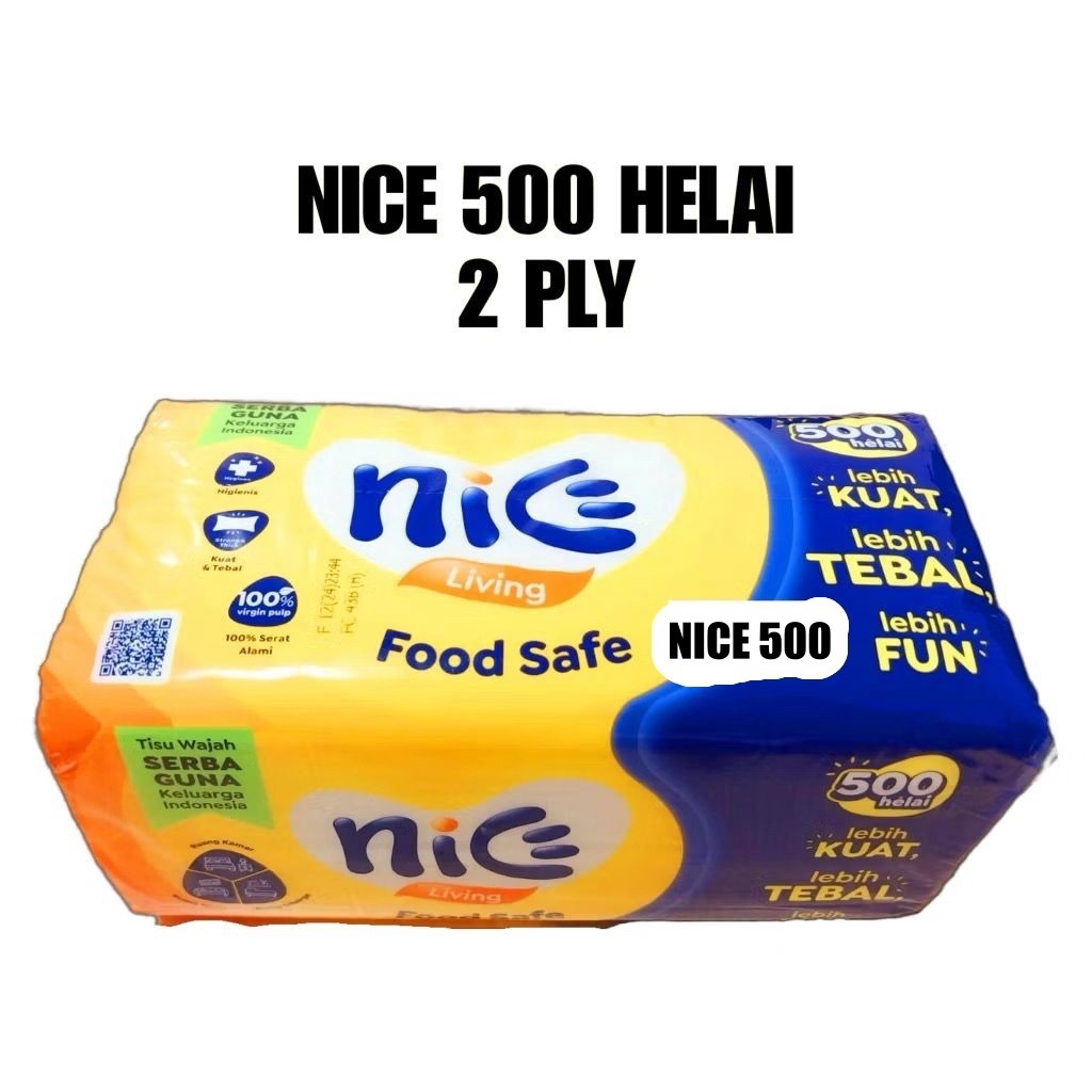 GW TISSUE NICE 500 HELAI / TISU SERBAGUNA NICE LIVING 250 SHEETS 2 PLY KEMASAN BARU FOOD SAFE