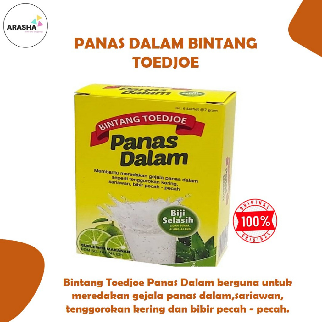 SLASI PANAS DALAM  - BINTANG TOEDJOE BIJI SELASIH Obat Sariawan panas Dalam  [Per 6 sachet]