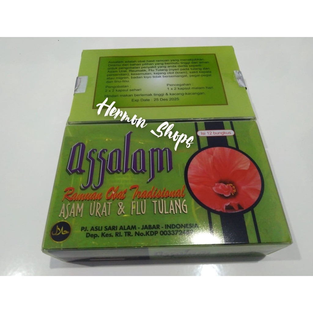 Asalam Assalam Kapsul Obat Asam urat dan Flu Tulang Isi 12 Sachet @ 4 Kapsul