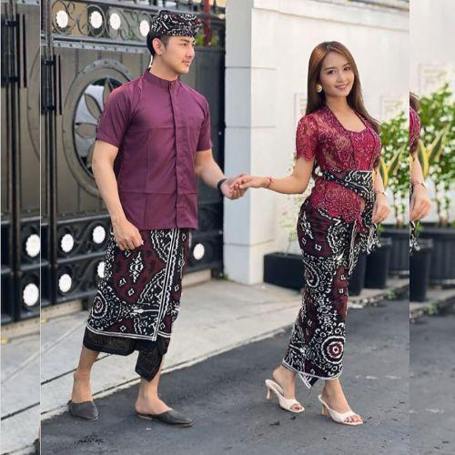 SET COUPLE BATIK INDIGO KAMEN SAPUT SELENDANG | SET COUPLE BALI | SET COUPLE BATIK - GRINGSING A