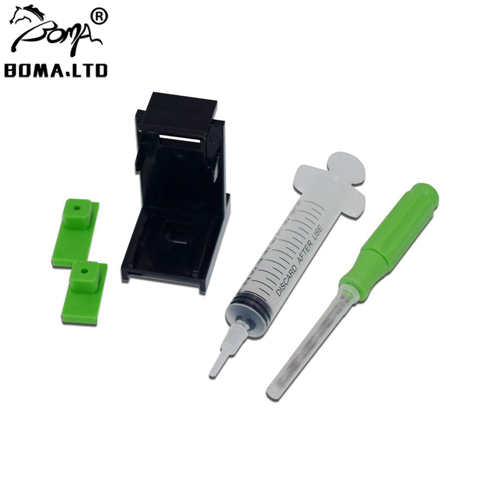 BOMA.LTD Ink Refill Cartridge Clip Rubber Pads Syringe Tool Kit Clamp For HP 704 662 650 678 664 680