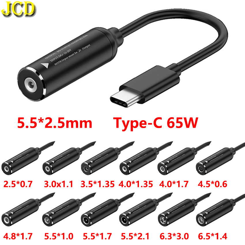 USB C Male to DC Power Female Converter 65W Type-C Laptop DC Adapter Cable PD Fast arging Cable For 
