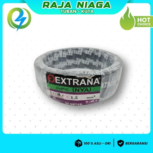 KABEL NYA 1.5 EXTRANA HITAM 50 METER