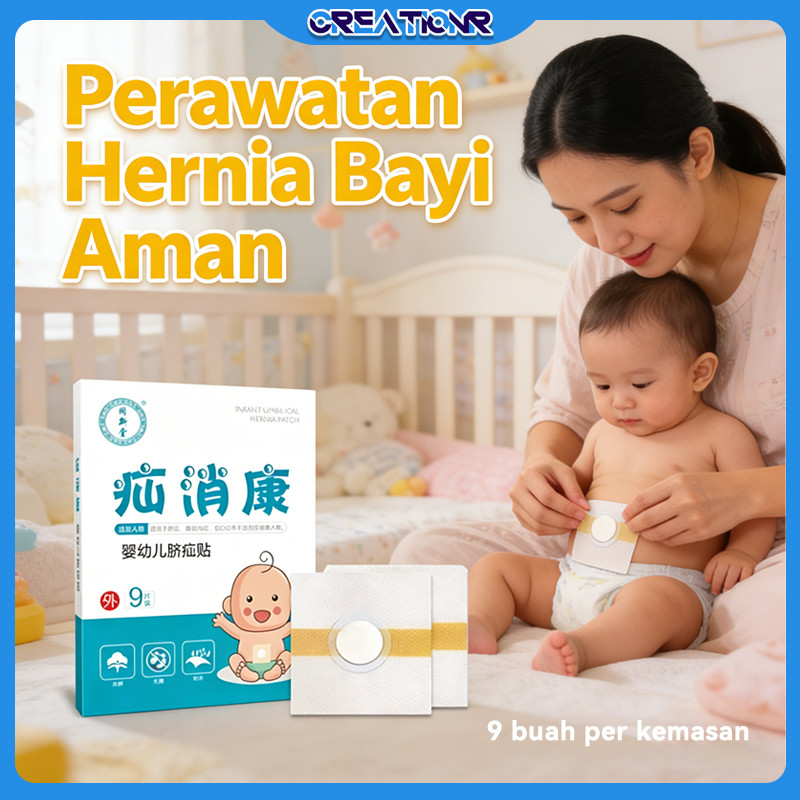 9PCS PLASTER HERNIA BAYI - Bayi Infant Umbilical Hernia Patch/Patch Hernia Pusar Anak
