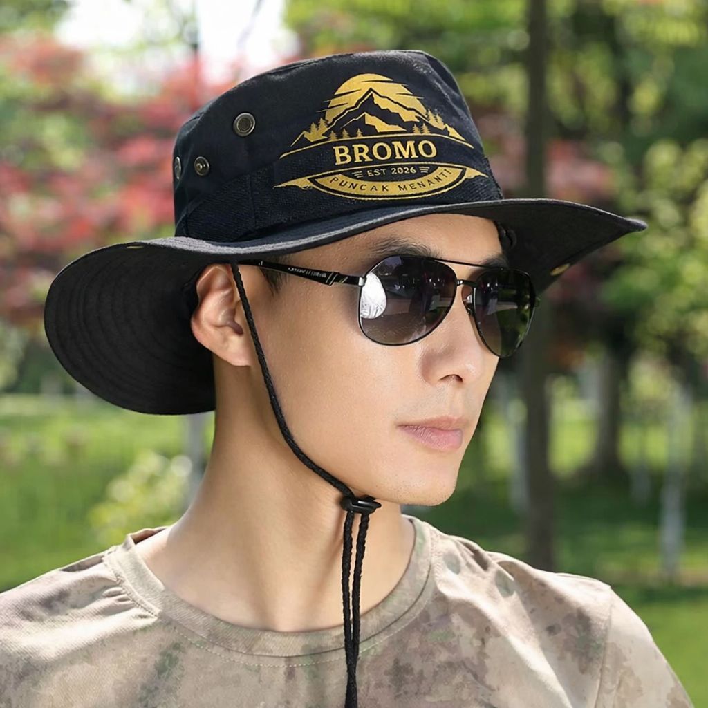 Topi Rimba Gunung Dewasa Katun Tebal Ukuran 58-60 Cm