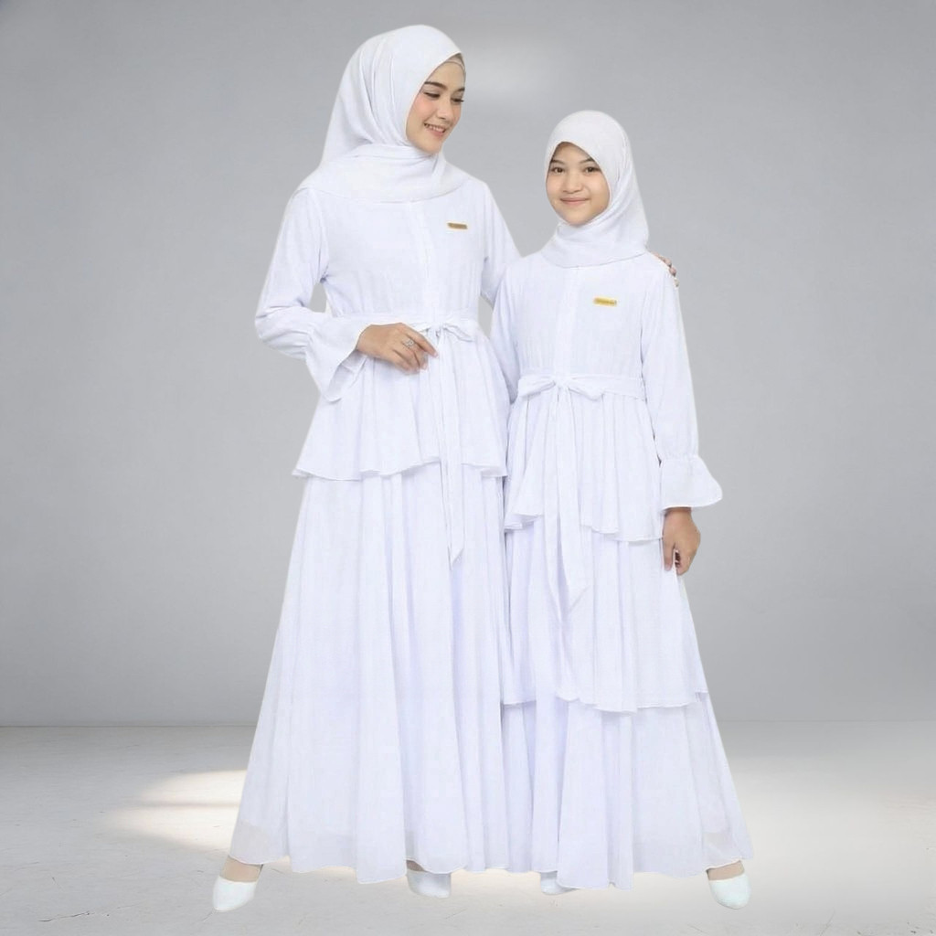 Gamis Couple Ibu dan Anak Lebaran 2026 Ceruty Abaya Dewasa Couple Ibu Anak Long Dress Muslim