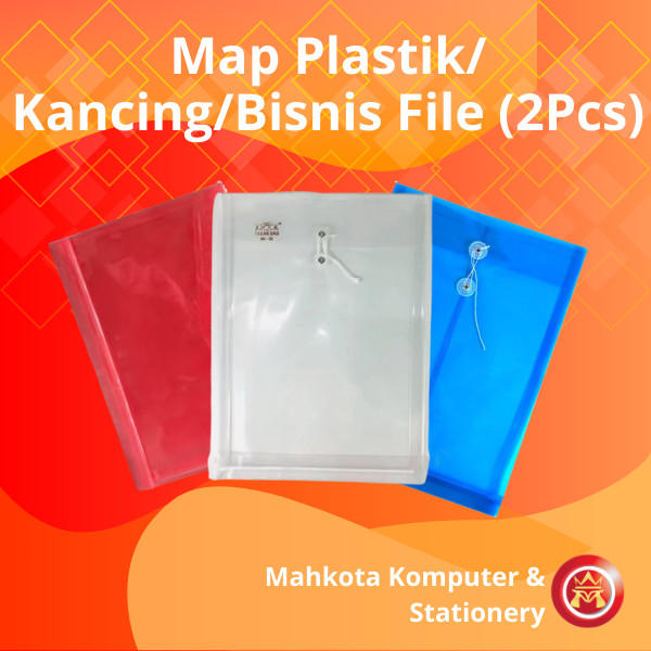 Map Plastik Kancing / Tali / Bisnis File A4 – Isi 1 Pcs – Folder Dokumen Tebal Tahan Air Sekolah & K