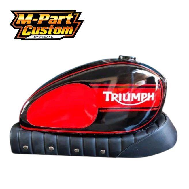 TANGKI MOTOR Tangki trium japstyle + jok roti garis  japstyle