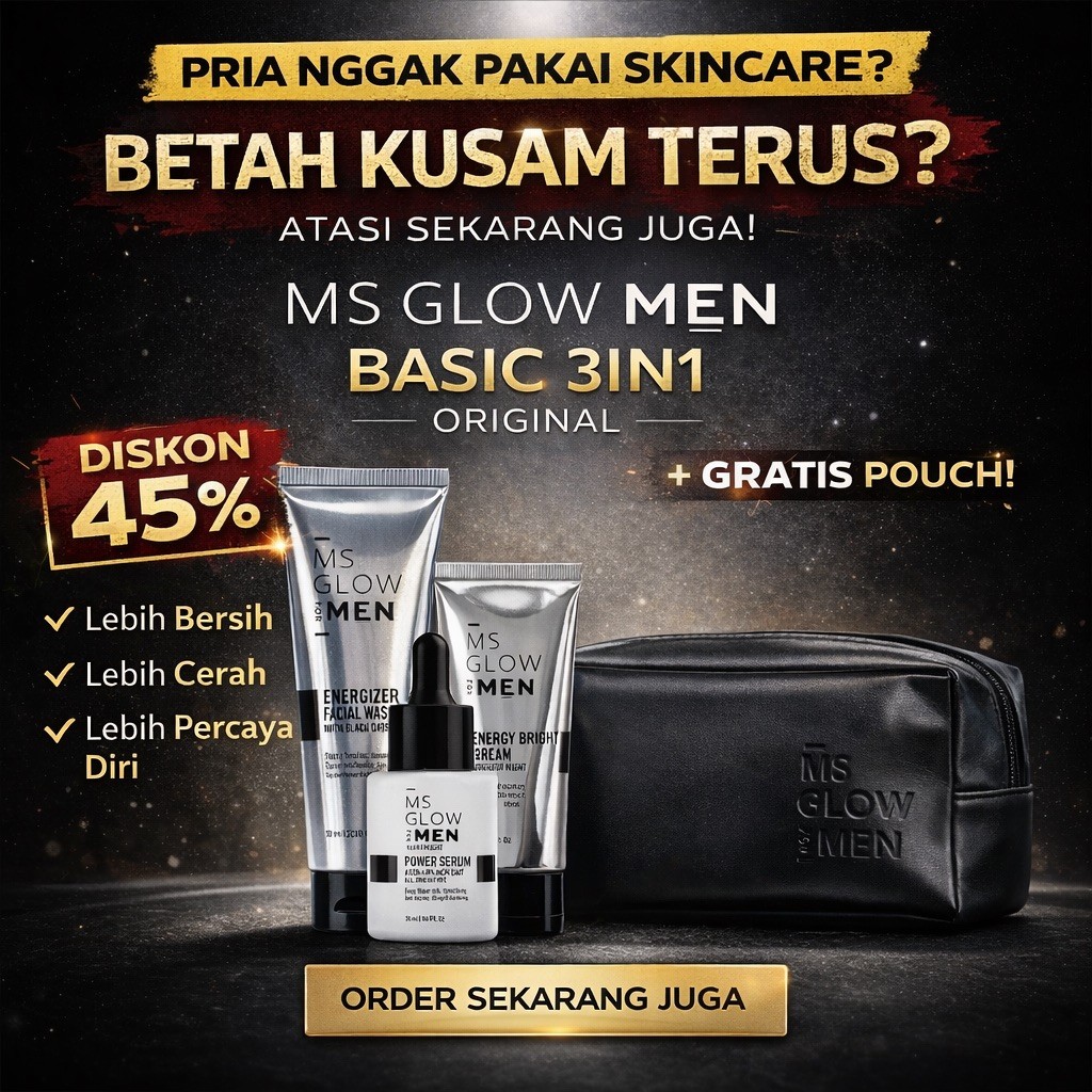 Ms Glow For Men Paket Basic 3in1 Skincare Wajah Glowing Pria Simple Ms Glow Men Paket Skincare Cowok