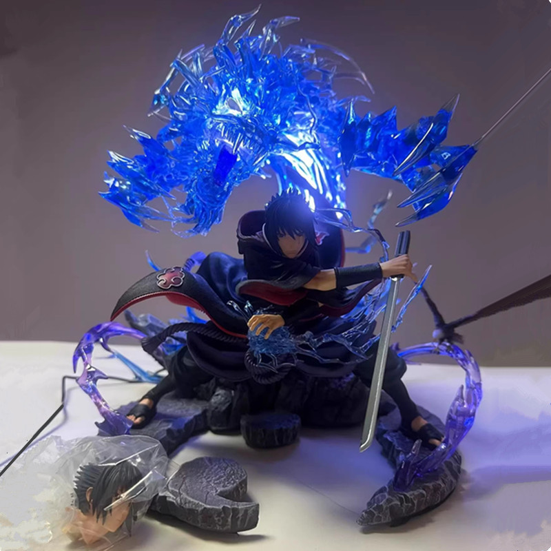 36Cm Resin Gk Wood Leaf Stuo Naruto Uiha Sasuke Anime Action Figure Collectible Model Kit Statue Dol
